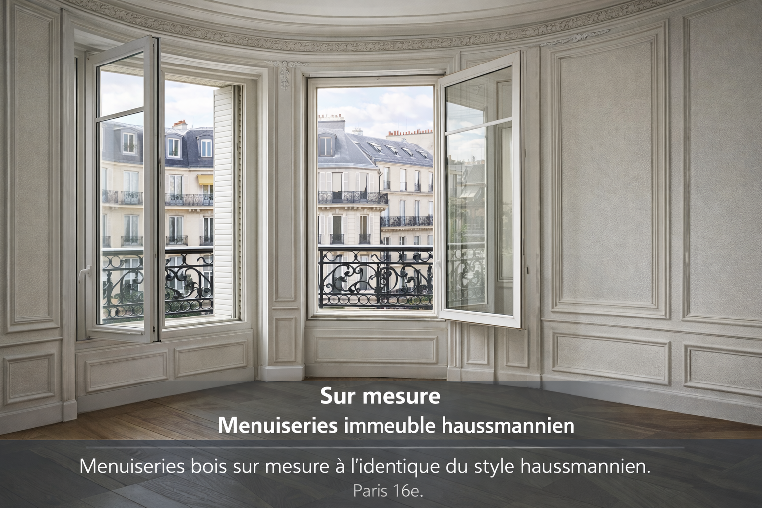 Menuiseries bois sur mesure style haussmannien - Menuiserie Angibaud
